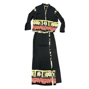 Harari 100% Silk 2-Piece Set – Zip Top & Maxi Skirt Women’s Small